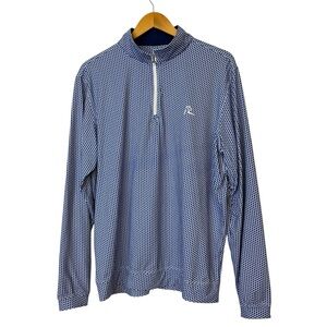 Rhoback Performance Q-Zip Texas state  Flag pullover blue long sleeve Size L
